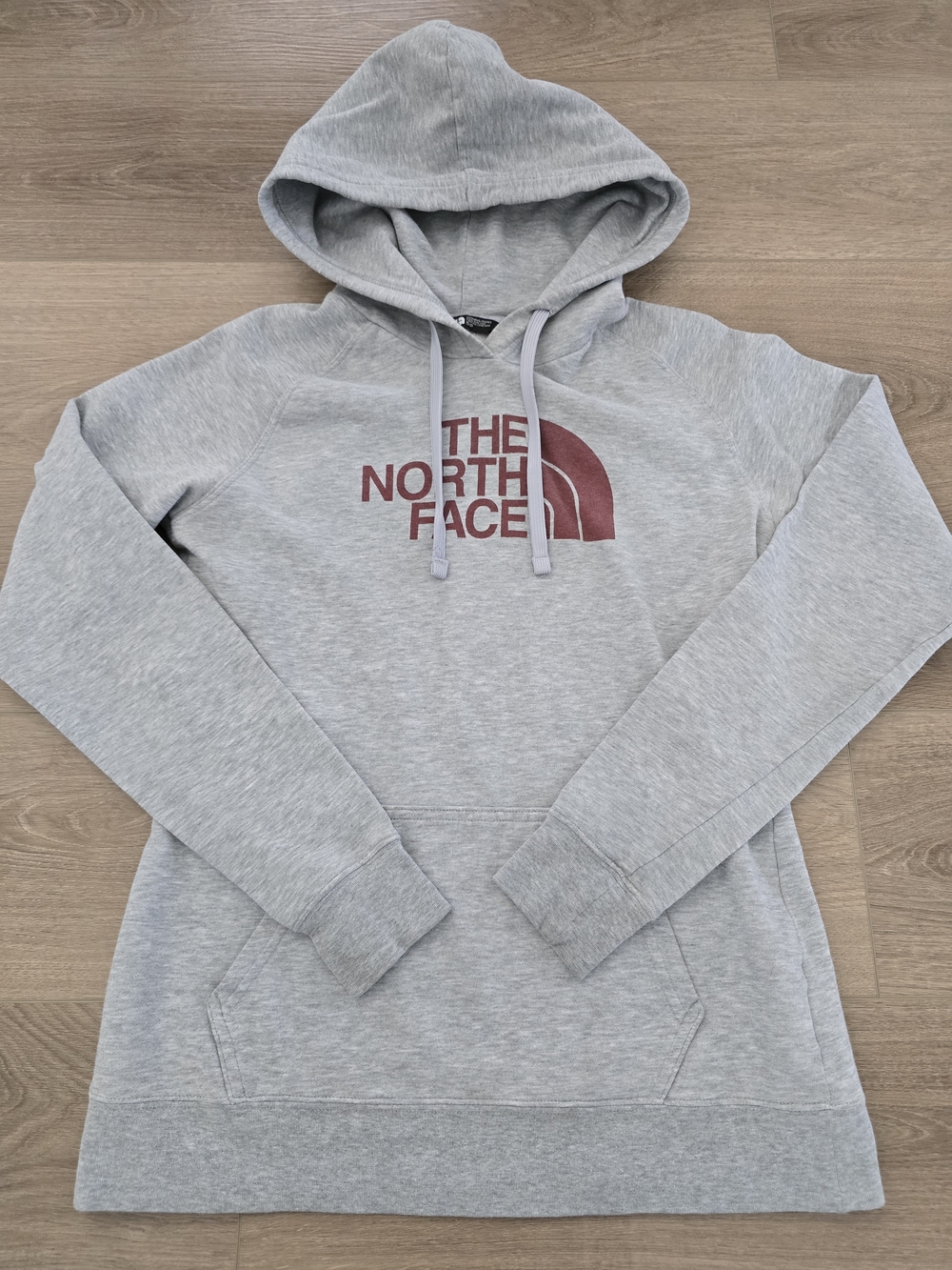 The North Face Gray Hoodie‎ Maroon Logo Womens Size Small